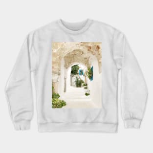 Doorway in Sidi Bou Saïd, Tunisia Crewneck Sweatshirt